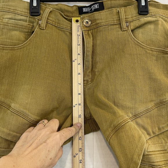 8IGHTH DSTRKT Jeans Mens 38x34 Tan Moto Biker Stretch Denim Pants - Picture 5 of 16